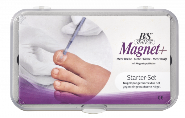 Nagelspangenkorrekturset Magnet + Starter mit Größe 16 bis 22 der Nagelspange gegen eingewachsener Zehennagel zum Kleben für Fußpflege, Kosmetik und Podologie